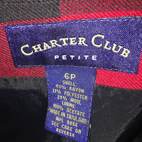 CHARTER CLUB Red Blk Scotch Plaid Skirt SZ 6P - Picture 4 of 5